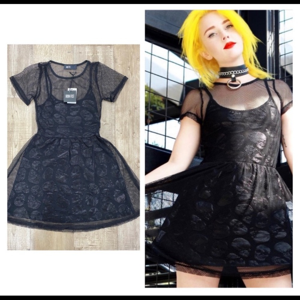 New! Iron Fist fishnet mesh dress